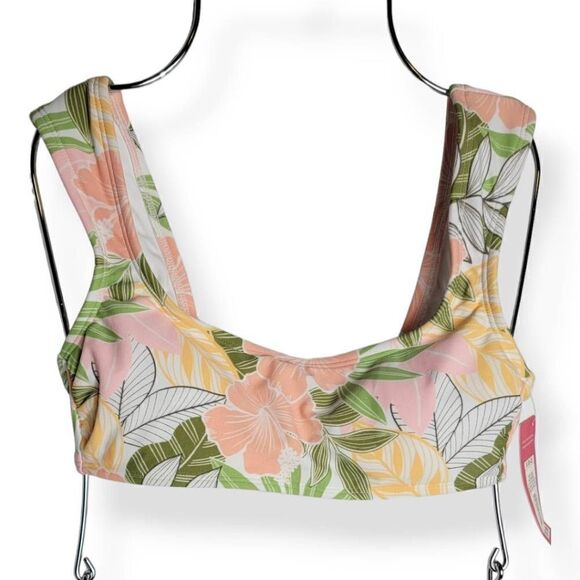 Xhilaration Tropical Cap Sleeve Bikini Top Medium Junior - Picture 1 of 3